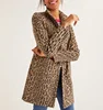 OEM Latest Satin Jacket design China leopard print women silky satin blazer jacket
