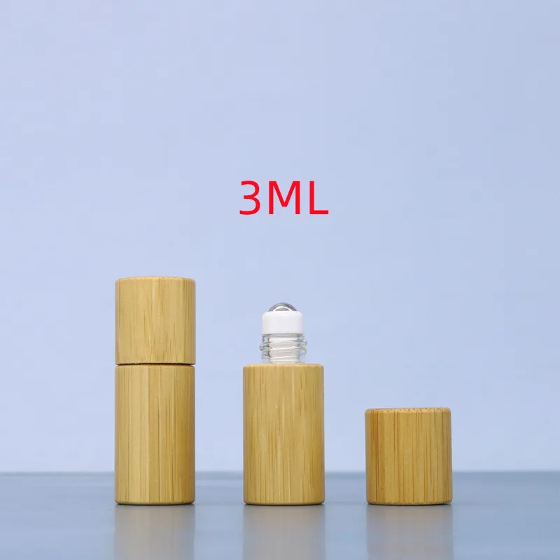 1ml 2ml 3ml 5ml 10ml  refillable bamboo roll on bottle essential oil clear glass roller bottle with bamboo cap H8539f350155943f2b09e8a00c357b97bi