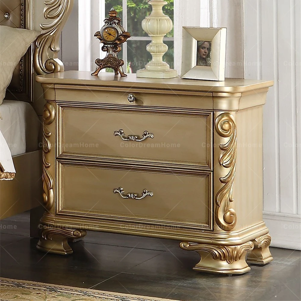 Modern Luxury Gold Color Bedside Table Nightstand With Drawer - Buy ...