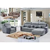 Best Contemporary home decor Furniture Small Living Room Wooden Frame 5 Seater Fabric Chaise Lounge L Shaped sofas Set