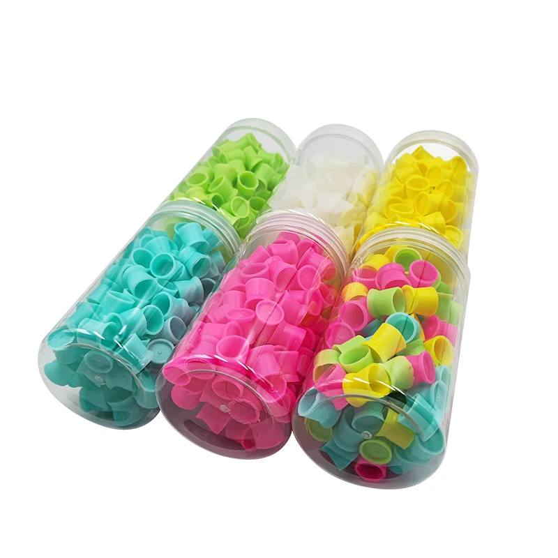 100pcs Disposable Silicone Tattoo Ink Cups Tattoo Makeup Pigment Caps