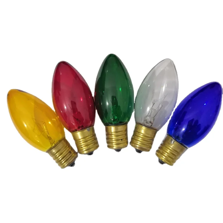 Christmas Light Replacement C9 Bulbs Multi Color Transparent Glass