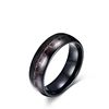 Man 8mm Carbon Fiber Material Tungsten Carbide Ring Black Red Wedding Engagement Festival Gift Domed Rings