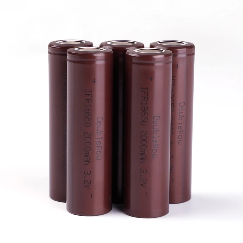 Doublepow 18650 Rechargeable 3.2V 2000mAh Lifepo4 Battery Cells LFP for ...