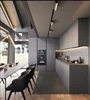 Modern luxury matt grey color lacquar solid wood Kitchen Cabinets dinning table sofa and bed for living room furnitures