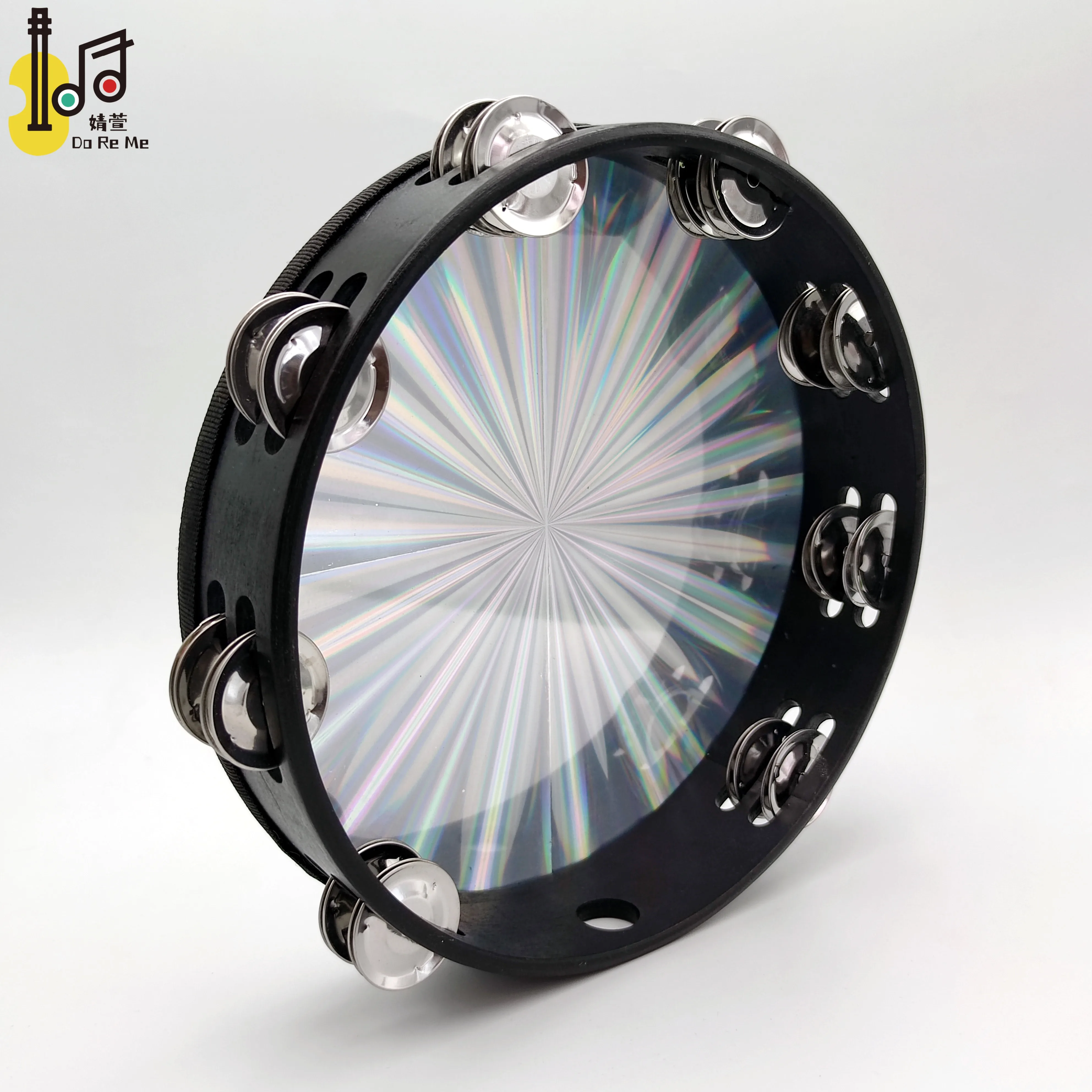 Easy Held Abs Tambourine Musical Instrument Wholesale Laser Tambourine Reflective Percussion For