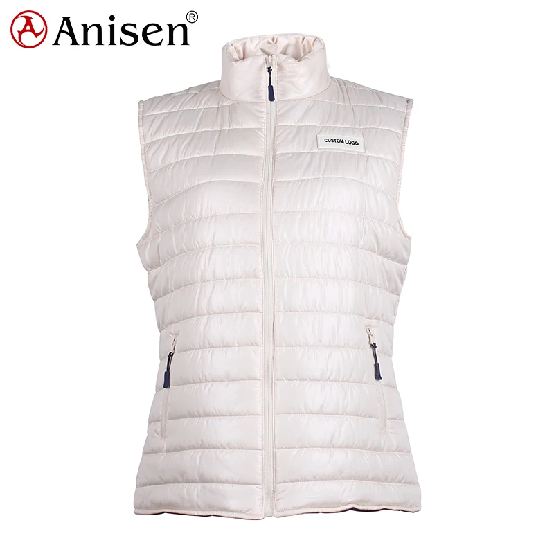 white womens puffer vest