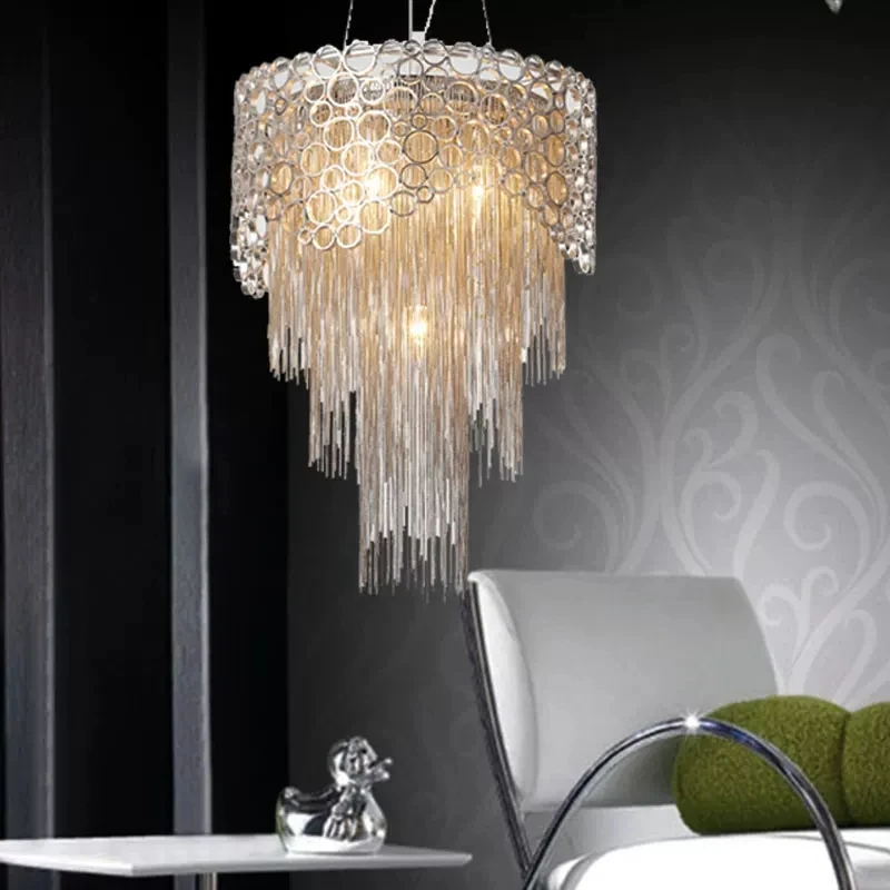 Modern Atlantis Cameo chain chandelier lamp