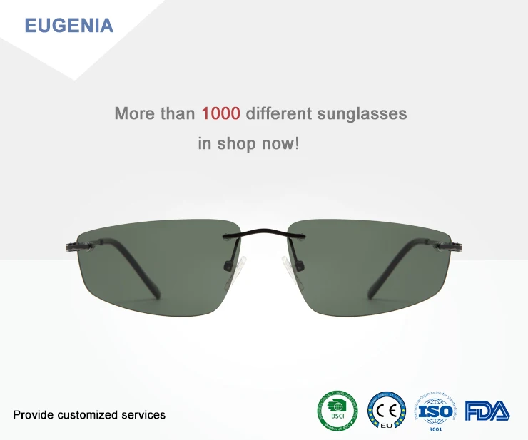 EUGENIA Super Lightweight Stainless Funky Men Frameless Sunglasses