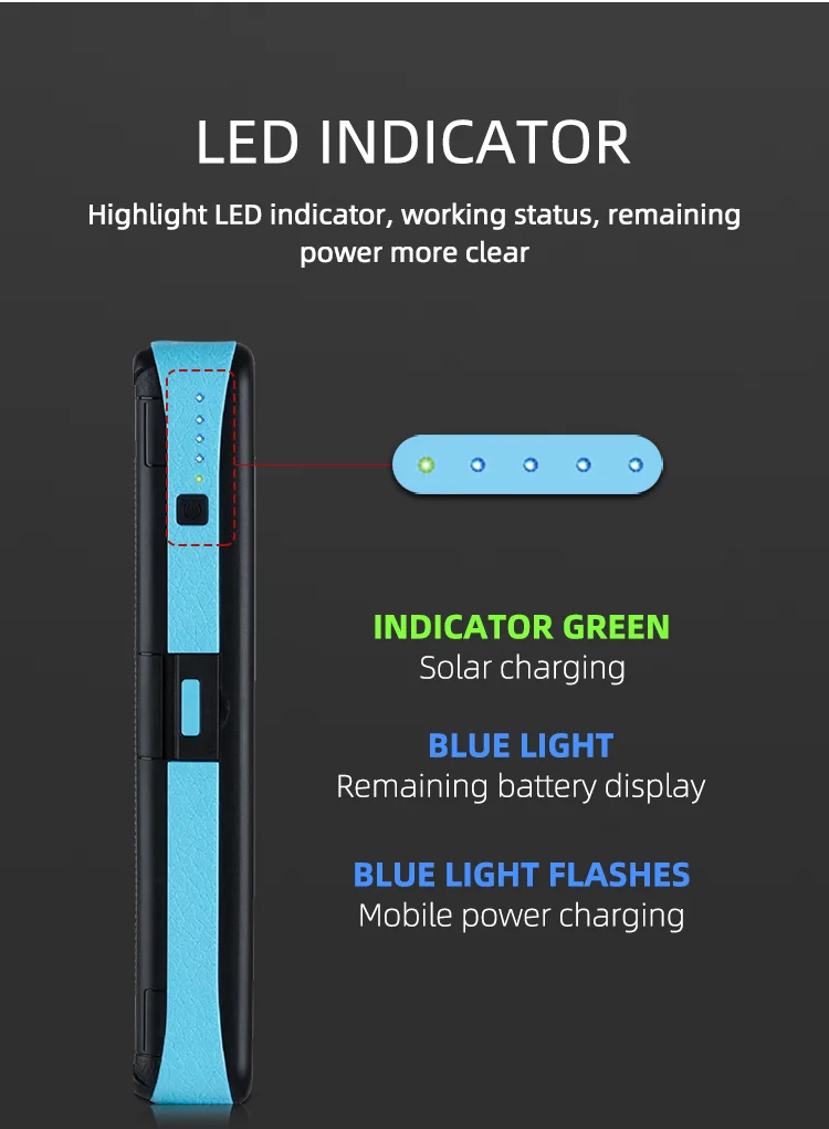 OEM Flashlight Solar Charger Portable QC3.0 PD Type C Fast 4 USB 10000mAh 20000mAh Power Bank for Outdoors Camping - ANKUX.COM