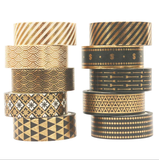 Amazon masking tape decorative gold foil washi tape for planner cheap price