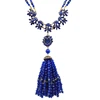 Wholesale Jewelry Long Kundan Seed Bead Sapphire Necklace Women