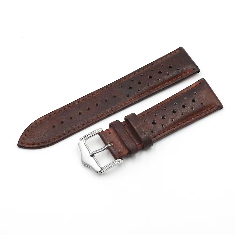 Low Moq Vintage Leather Strap Watch Band 20mm 22mm 24mm Porous ...