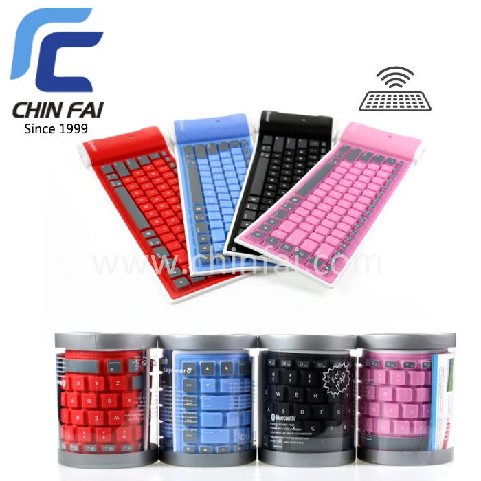 Multi-Color Wireless Keyboard Foldable Silicone Roll-Up Flexible Keyboard Computer Accessories