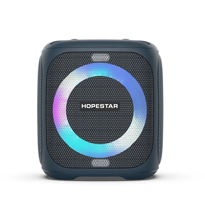 Hopestar 50W High-Power Subwoofer Outdoor for Bluetooth Speaker RGB LED Lighting 100 Microphone Battery Memory Card for Stage