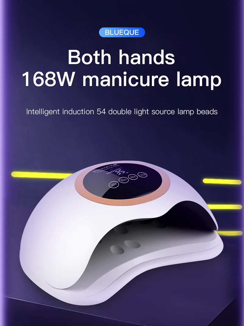 BLUEQUE  168w Nails Dryer Gel Polish Drying Lamp Nail Curing Lamp Dryer UV LED Nail Lamp For Manicure