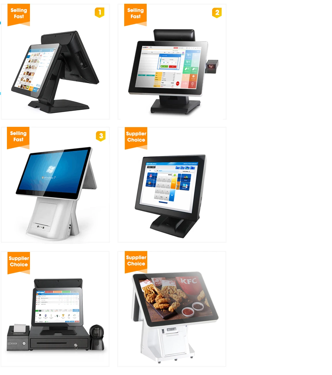 All in One 15.6 Inch Cash Register POS System - Dual Touch Screen