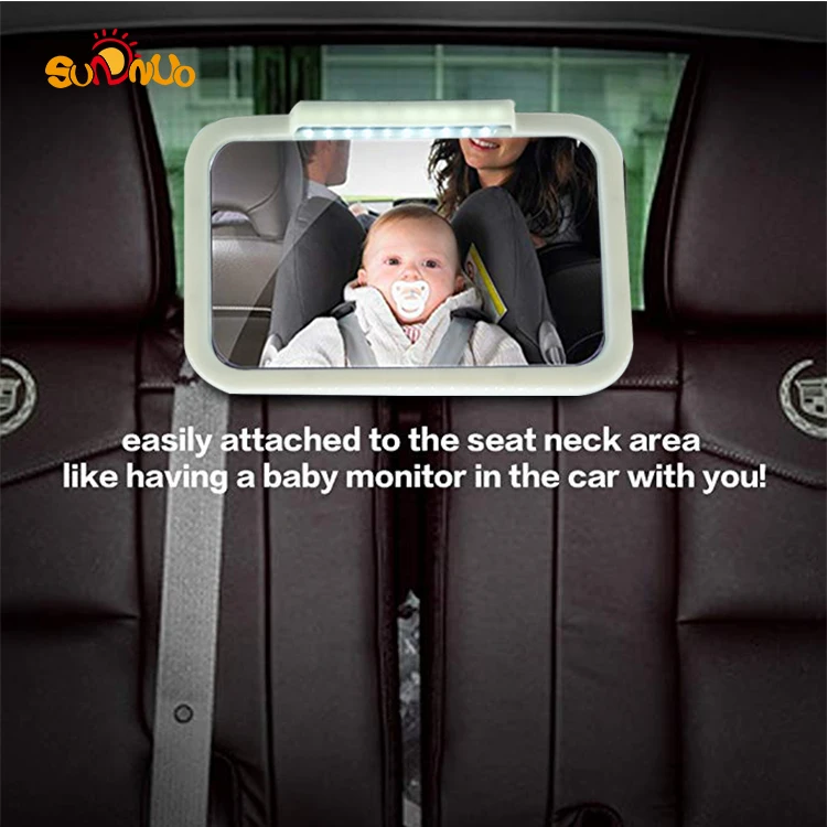 Factory New Adjustable Baby Car Mirror With Remote Control Soft Led