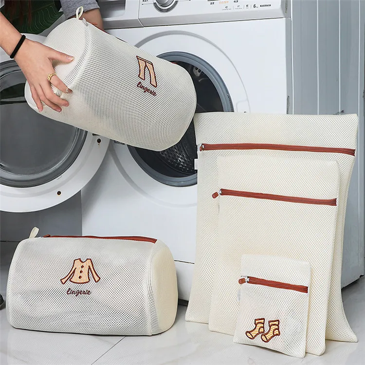 Mesh Polyester Netting Laundry Bag Zip Fastening Washing Machine