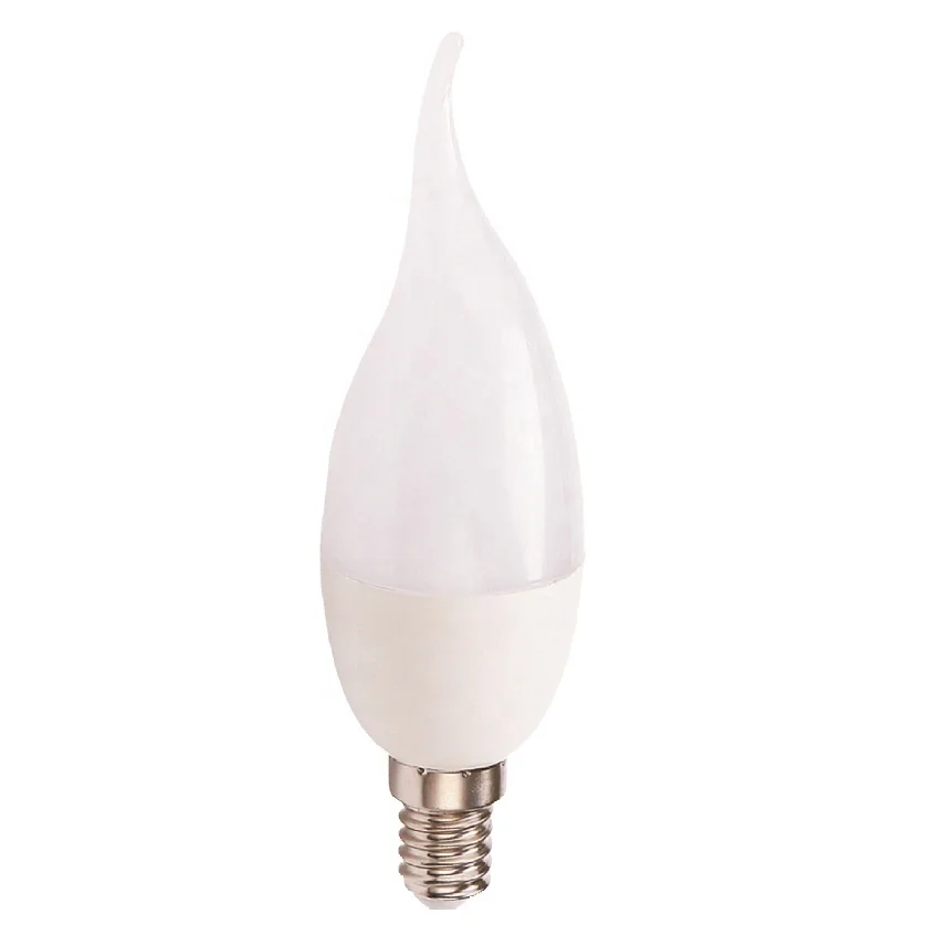 2020 factory LED candle tailed Flame  C37 lamp 3W 5W 6W 7W E14 E27 B22 cheap price