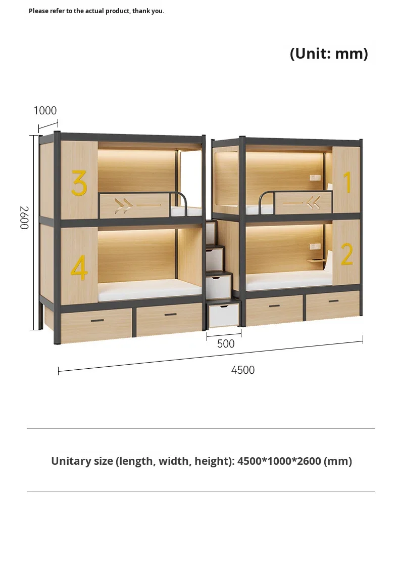 product free 3d design service apartment bed furniture double decker iron student dormitory bunk bed with two floors for metal school-23