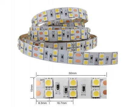 flexible SMD5050 led strip light with single color for self-stick on wall for home party festival