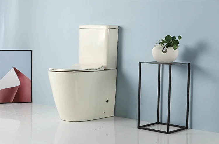 Chinese Ceramic WC Toilet Ivory Color Brush Ceramic Toilet MJ2807