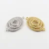 unique design pave crystal cubic zirconia Annual ring Connector Jewelry component