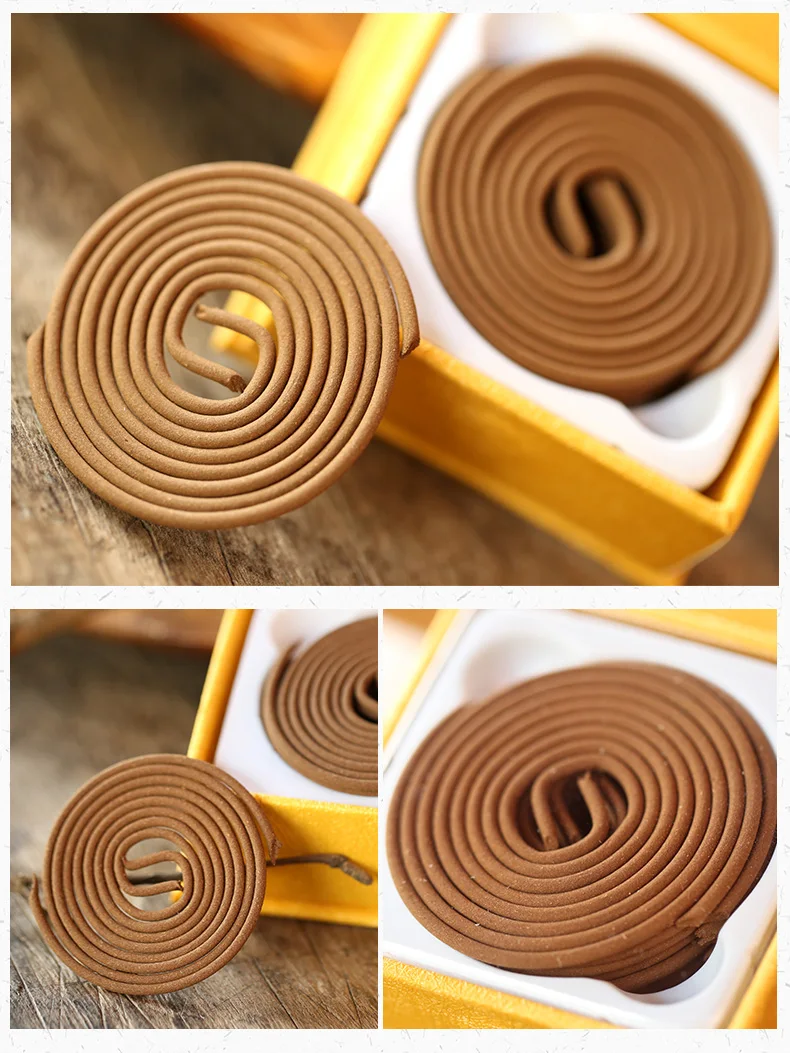 472天然原味沉香盘香2小时礼佛香室内香薰苯扎香条