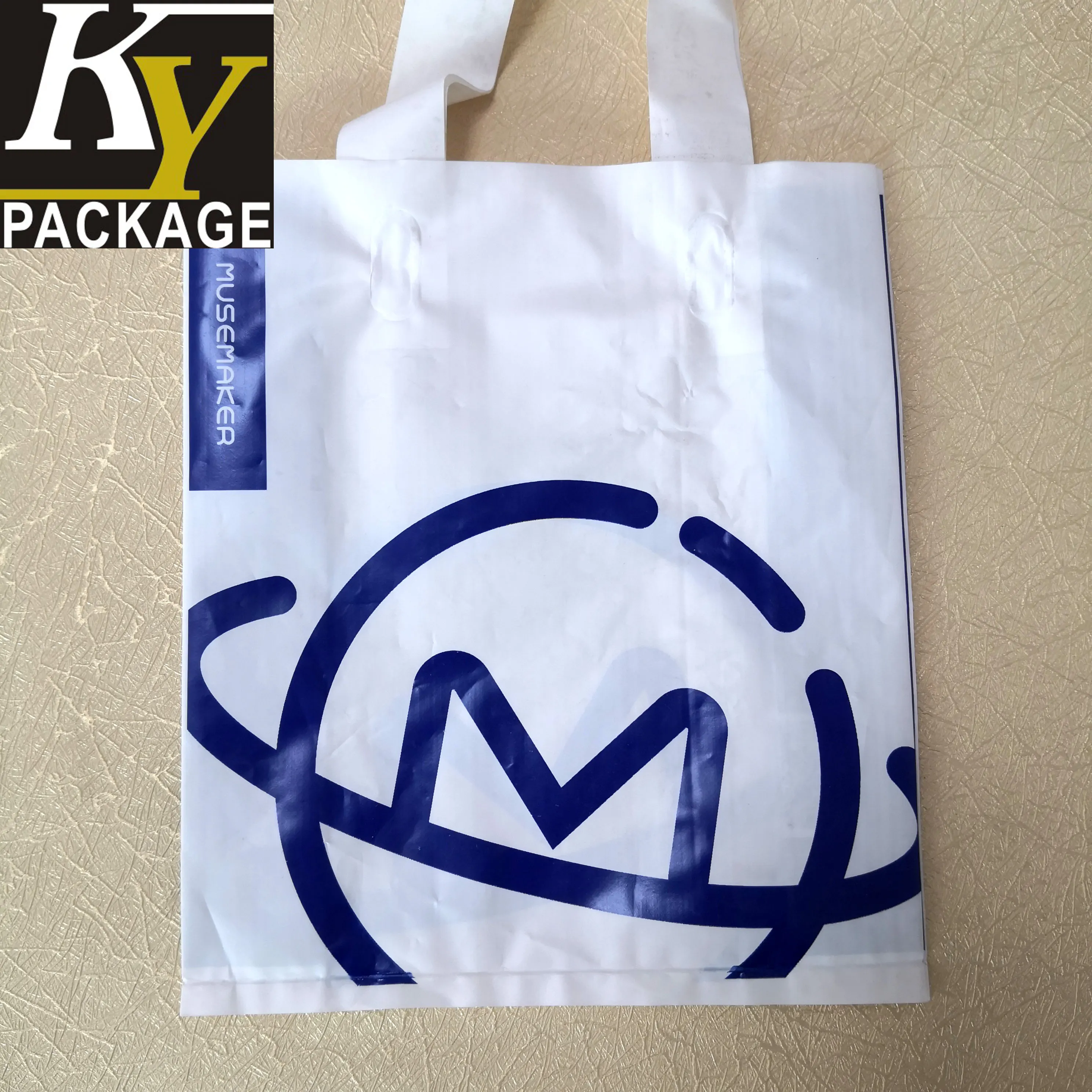 Simple Style Reinforced Die Cut Handle Glossy Pe Plastic Bag Buy