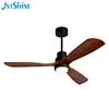 110V smart 42 Inch Luxury Remote Ceiling Fan Chandelier Combo Lighting Wooden Ceiling Fan With Led Light