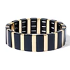 2019 Fashion Enamel Rainbow Enamel Alloy Tile Bracelet For Women Black White Ceramic Bracelet Cuff Bangle