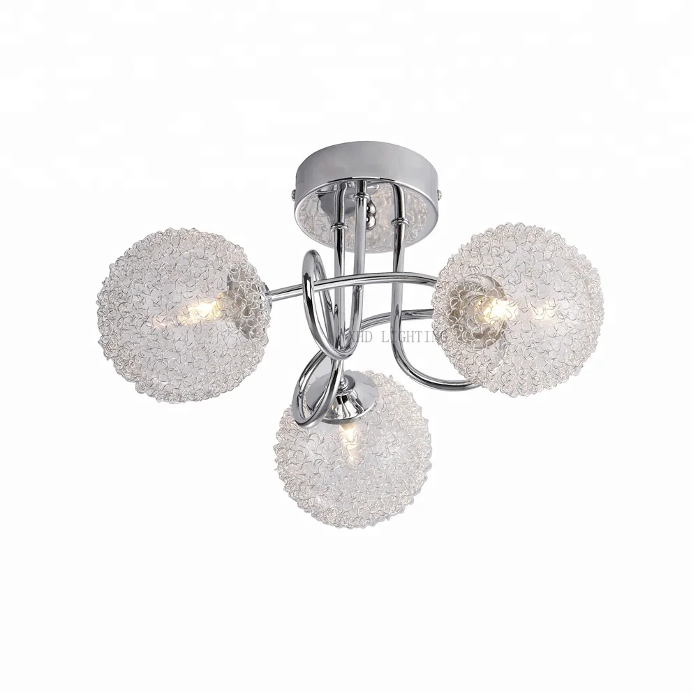 Postmodern fashion design  living room 3 ball shaped aluminum material wrap small wick decorative ceiling light