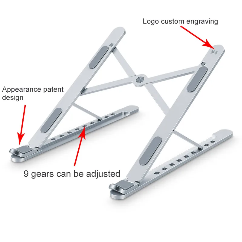 M4 Home Aluminum Alloy Single Layer PC Stand Height Laptop Adjustable Laptop Holder Portable
