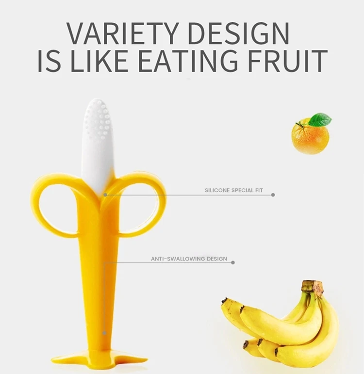 2020 New Baby Banana Infant Training Toothbrush And Teether Baby