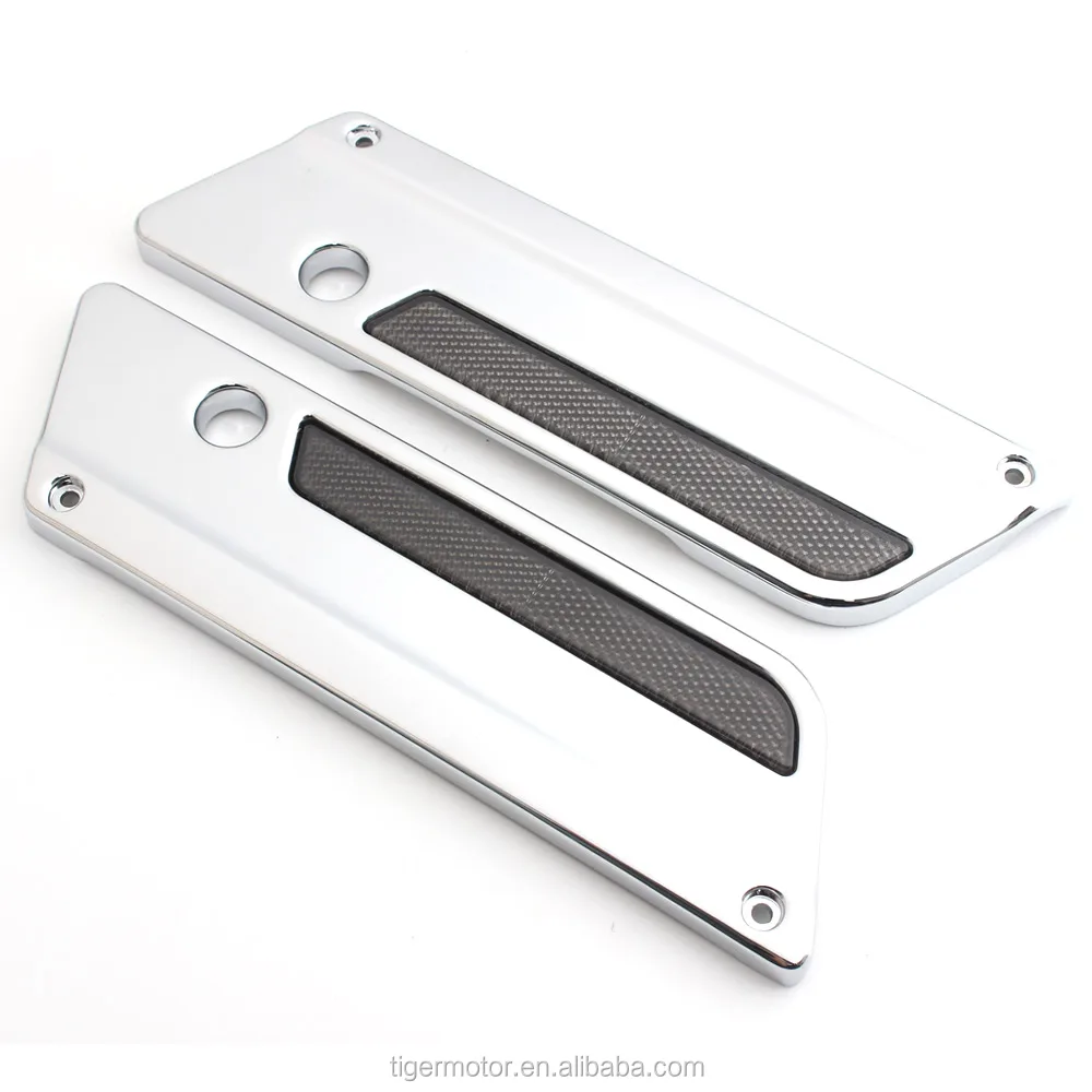 CHROME-E-O Series Harley Davidson Saddlebag Latch Face Plate Covers 1993-2013