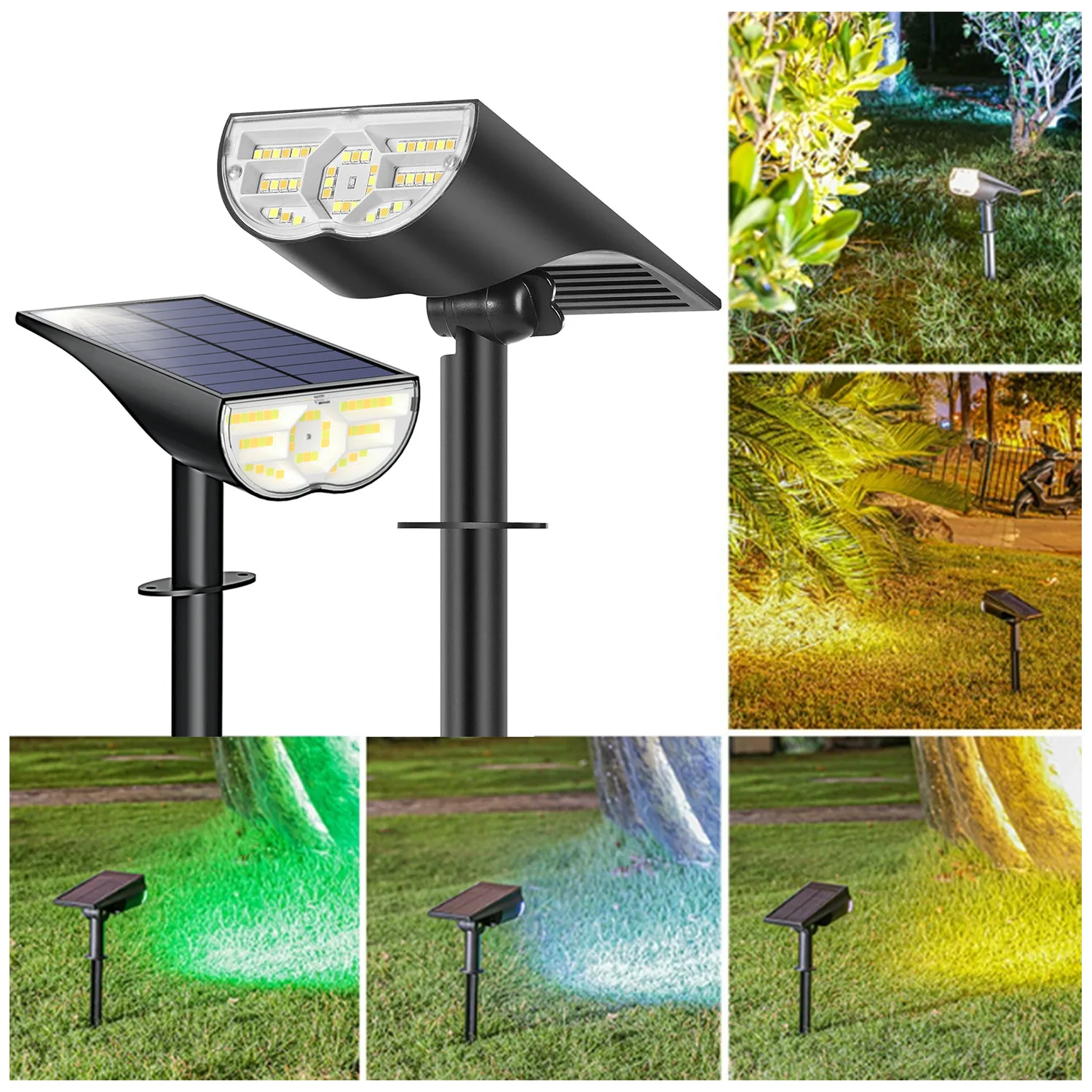 product solar lawn lights long lifetime darkness auto bright ground plug in led projector outdoor garden lights-1