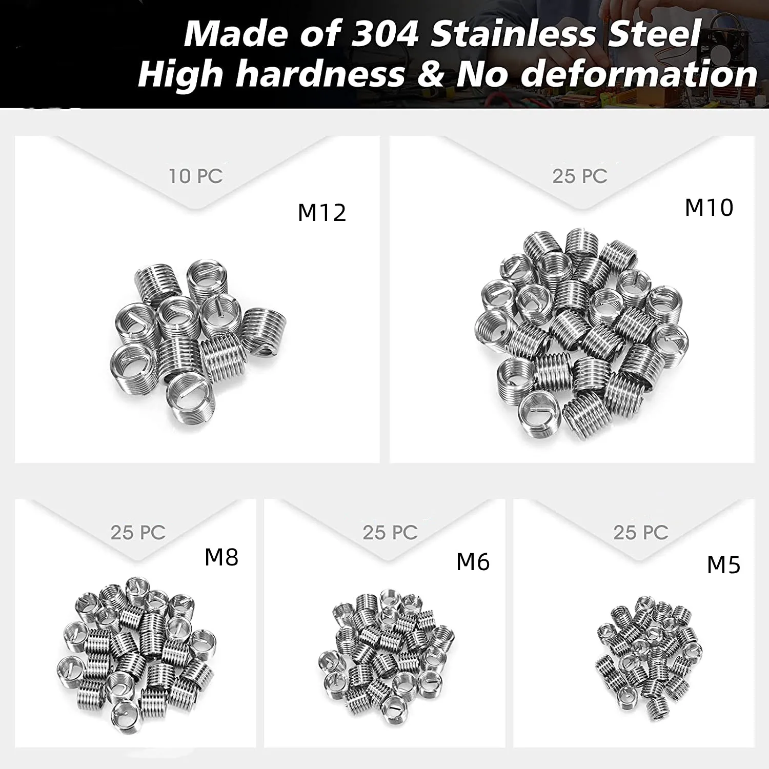 131pcs Auto Engine Block Restoring Damaged Thread Repair Tool Kit M5 M6