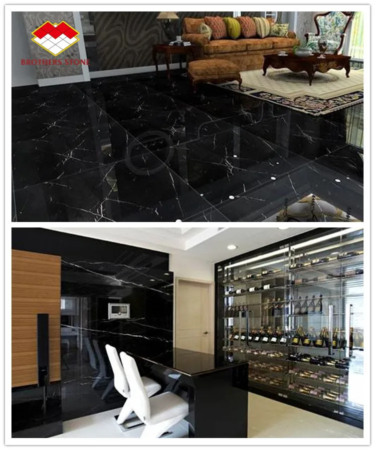 Barato Negro Nero Marquina Chino De Mármol Blanco Y Negro Pavimentos