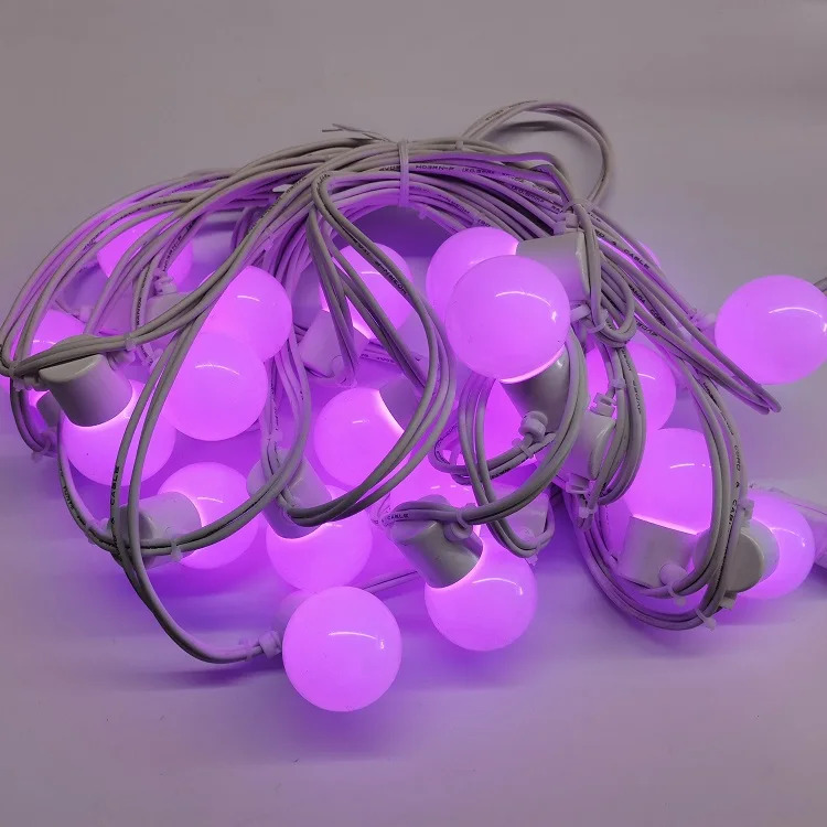 Decoration outdoor fairy bulb rubber led g45 globe string light for wedding party