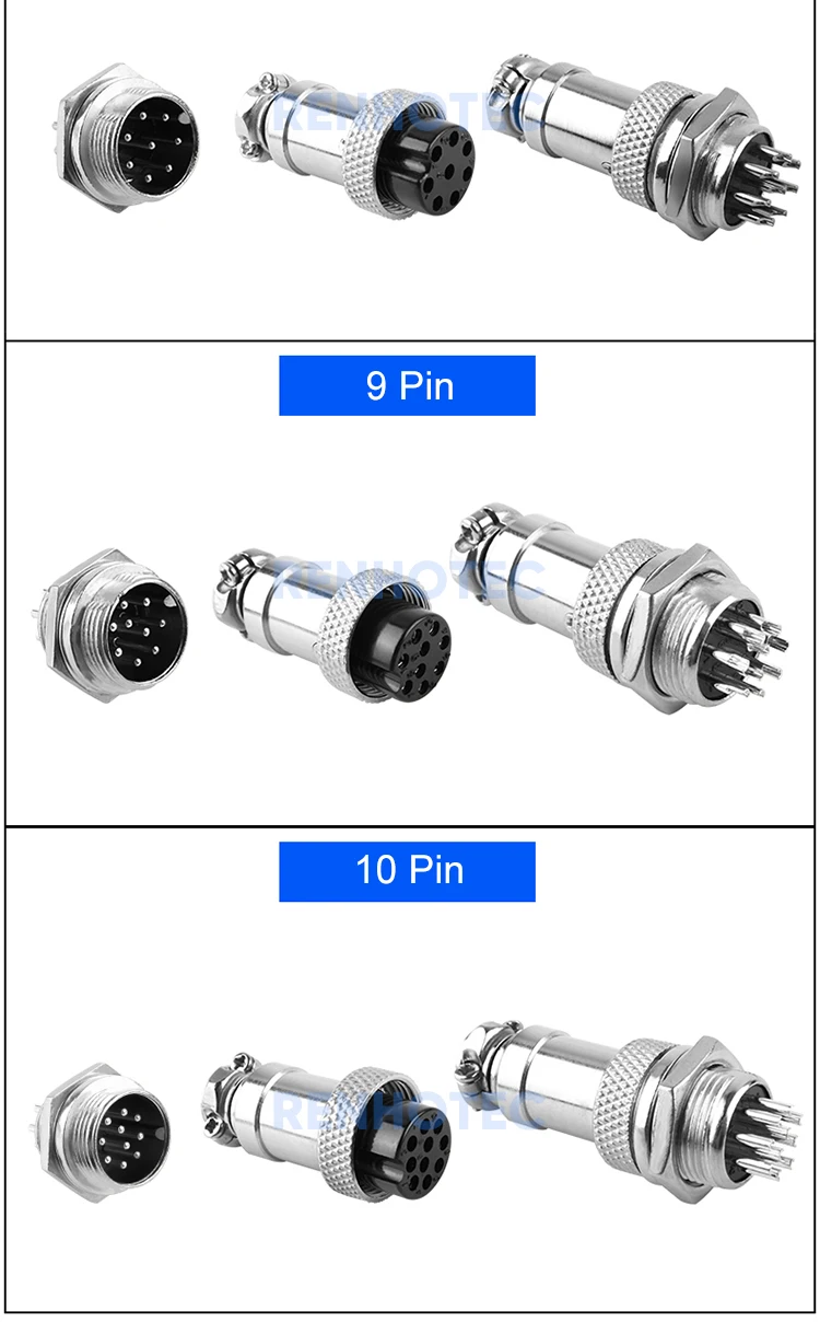 Gx16 4 Pin 4pin Aviation Circular Connector 16mm Ip55 Waterproof Metal ...