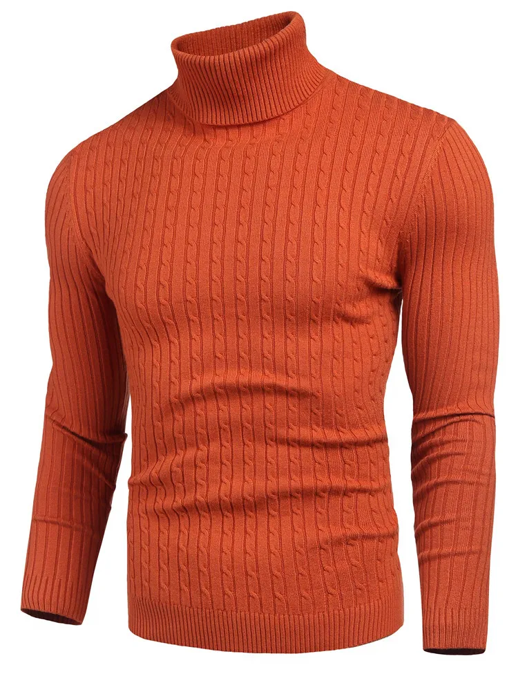 High Quality Polyester Cotton Knit Ribbed Pullover Turtleneck Sweater ...