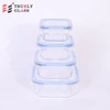 Lowest Price 1300ml roud glass food container 1200ml square with watertight silicone sealed lid and spoon&fork 10gms jar Chips