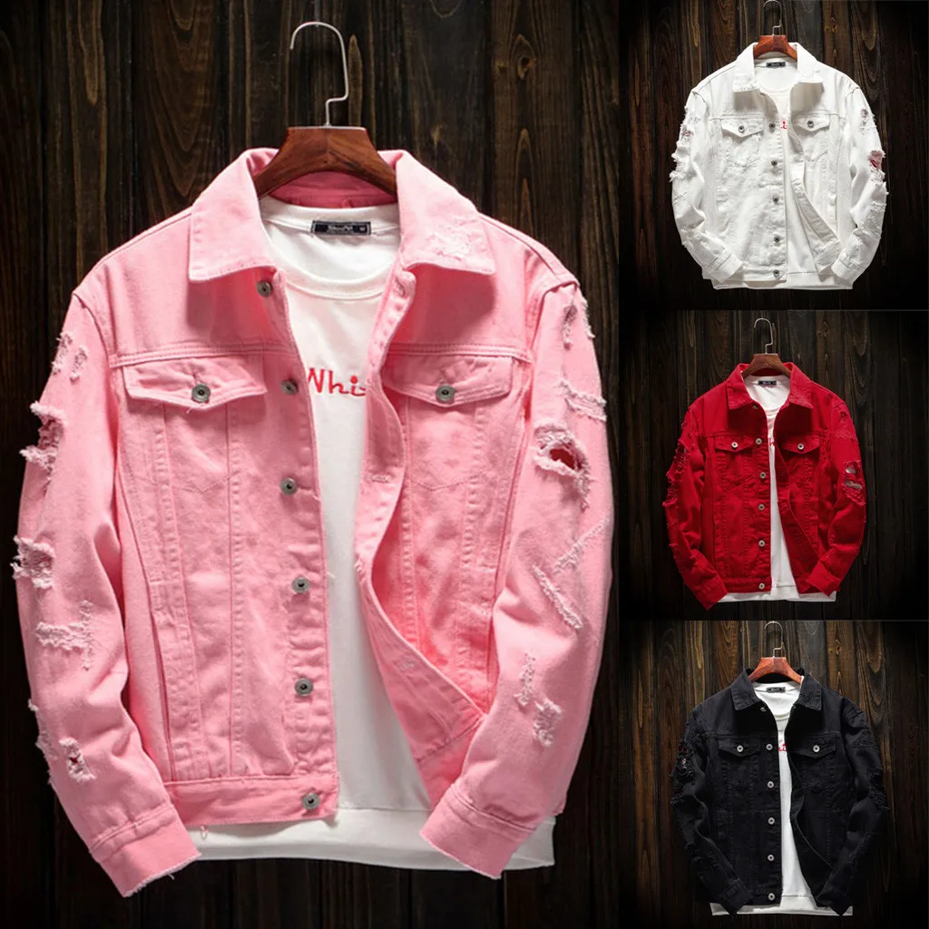 New Mens Denim Jacket Trendy Fashion 