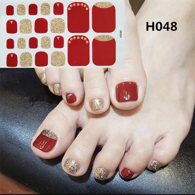 1sheet Flower Toenail Sticker Full Toe Nail Wraps Art Polish Stickers ...