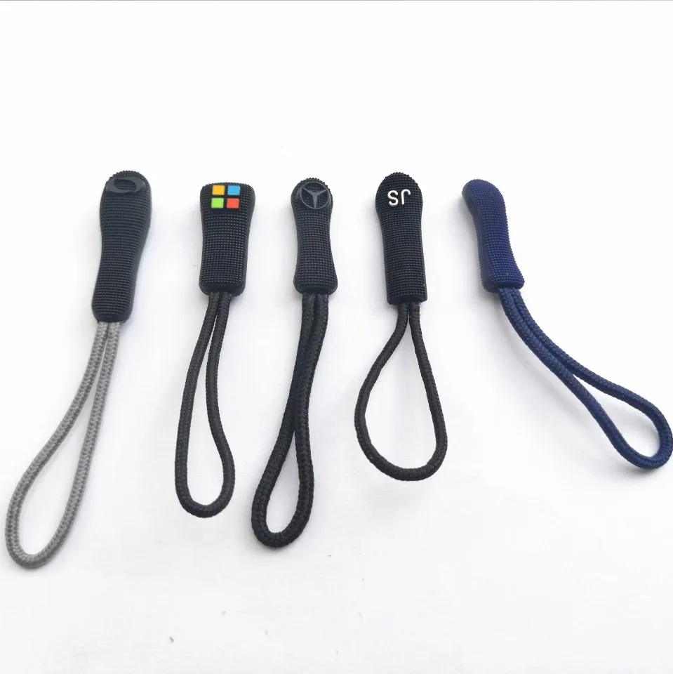 Wholesale Fancy Zipper Pulls Lanyard Rubber Zip Pullers Zipper Sliders