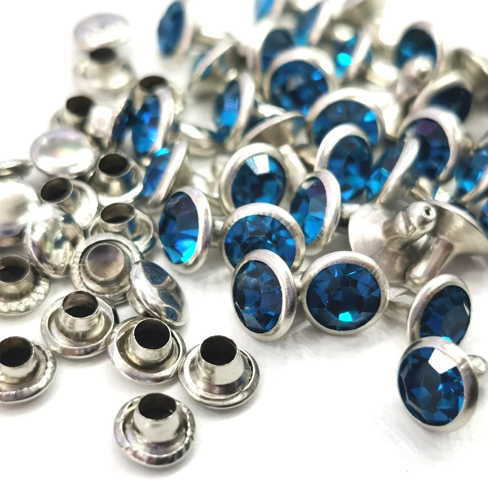 Rh003 Wholesale Metal Rhinestone Crystal Brass Button Rivet For Leather