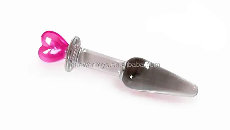 Clear Glass Dildos With Pink Decorate Hot Sale Sex Products For Lesbian Buy Large Glass Dildo