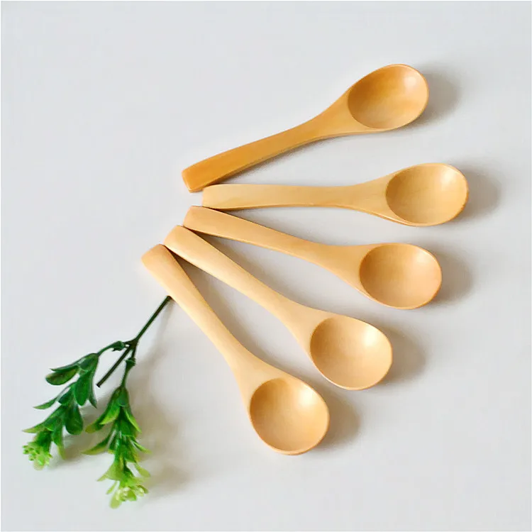 Simple Natural Salt Sugar Measuring Spoon Ice Cream Spoon Wood Mini