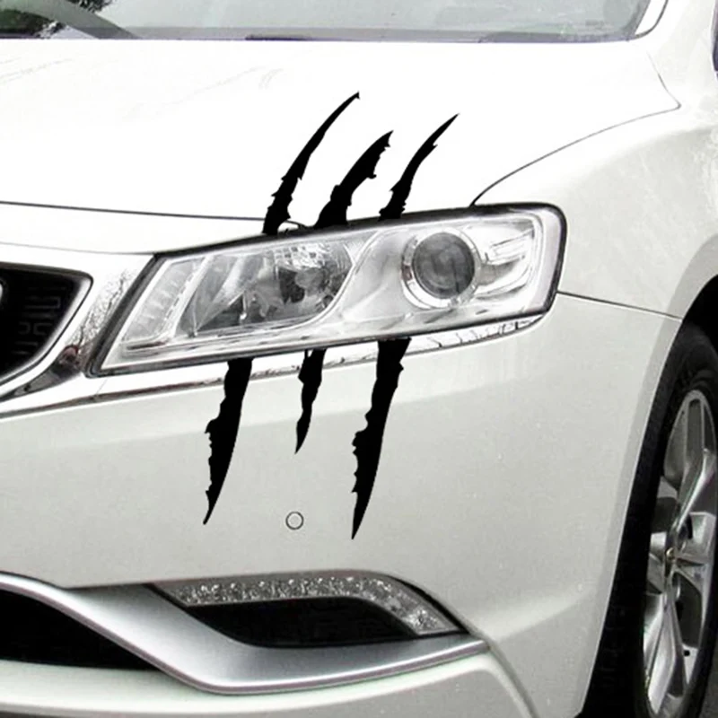 2 PCS Adesivo per auto riflettente Mostro Scratch Stripe Claw Marks Car Auto  Decorazione fari Adesivi